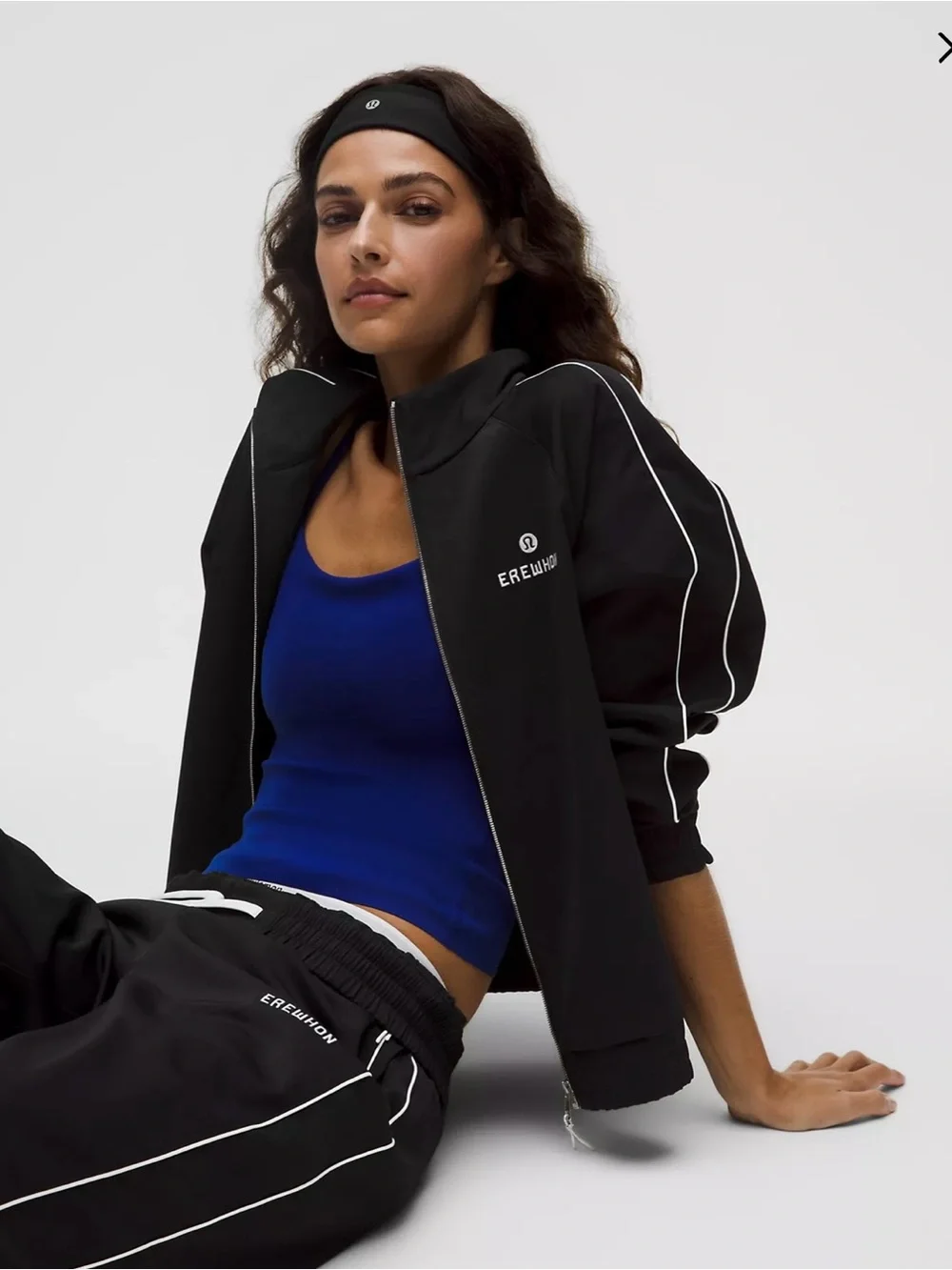 NWT Lululemon x Erewhon Brentwood Track Jacket & High-Rise Pant Set Black Size S